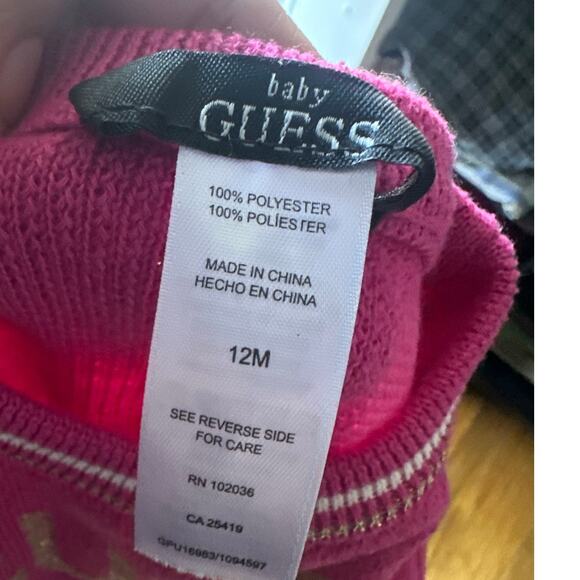 GUESS Baby Girls Long‑Sleeve Sweater Dress – Pink, Size 12 M - Picture 5 of 6